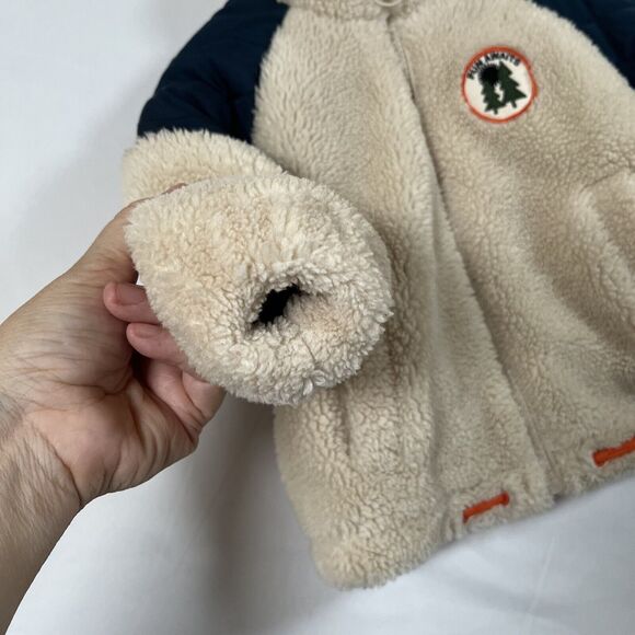 Zara Kids Fleece Zip Up Coat Toddler 12-18M Cream Tan Pockets Soft Cozy - Picture 5 of 7